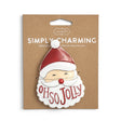 Santa Simply Charming magnetic charm with red hat and Oh So Jolly wording for seasonal serving bowl or board