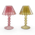 glass scalloped candle holder taper tealight holder colored glass decorative candle stand
