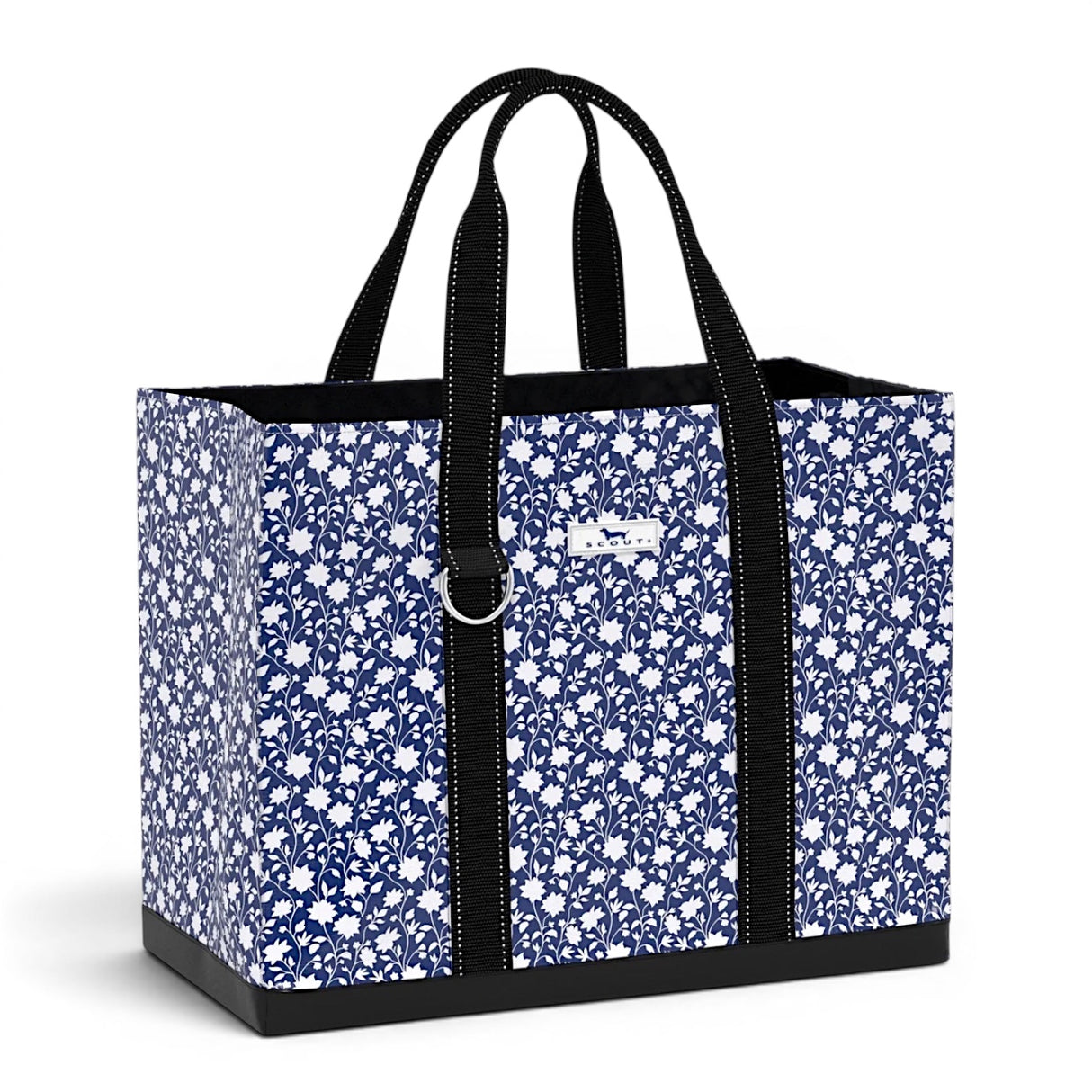 SCOUT large deano blue floral original tote bag reusable carryall beach work bag
