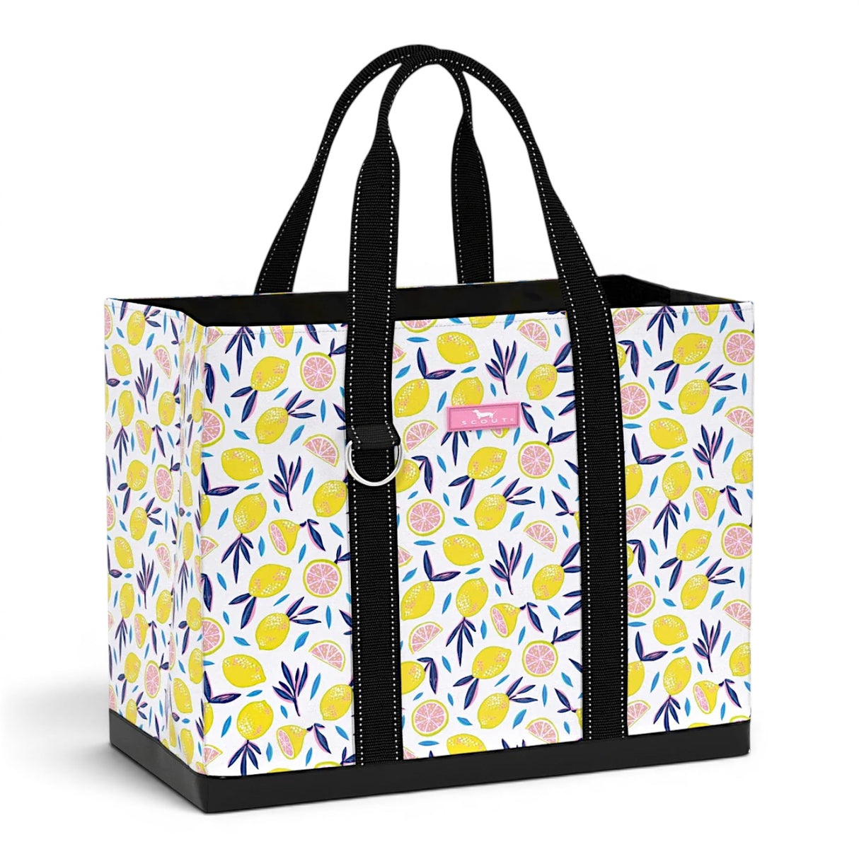 SCOUT lemon print reusable tote bag large structured grocery tote