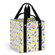 large lemon print reusable grocery tote bag heavy duty structured market bag by Scout