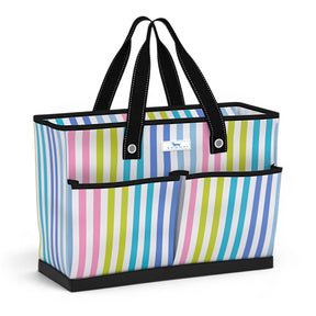 SCOUT striped pocket tote large multi pocket beach work bag