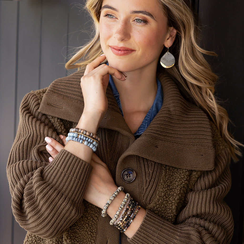 Stone Stack Bracelet Blue Howlite | Stone of Harmony