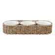 seagrass basket with ceramic bowls by creative co-op