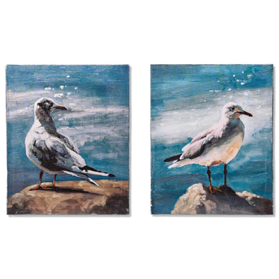 seagull canvas wall art coastal bird painting blue ocean wall decor nautical artwork