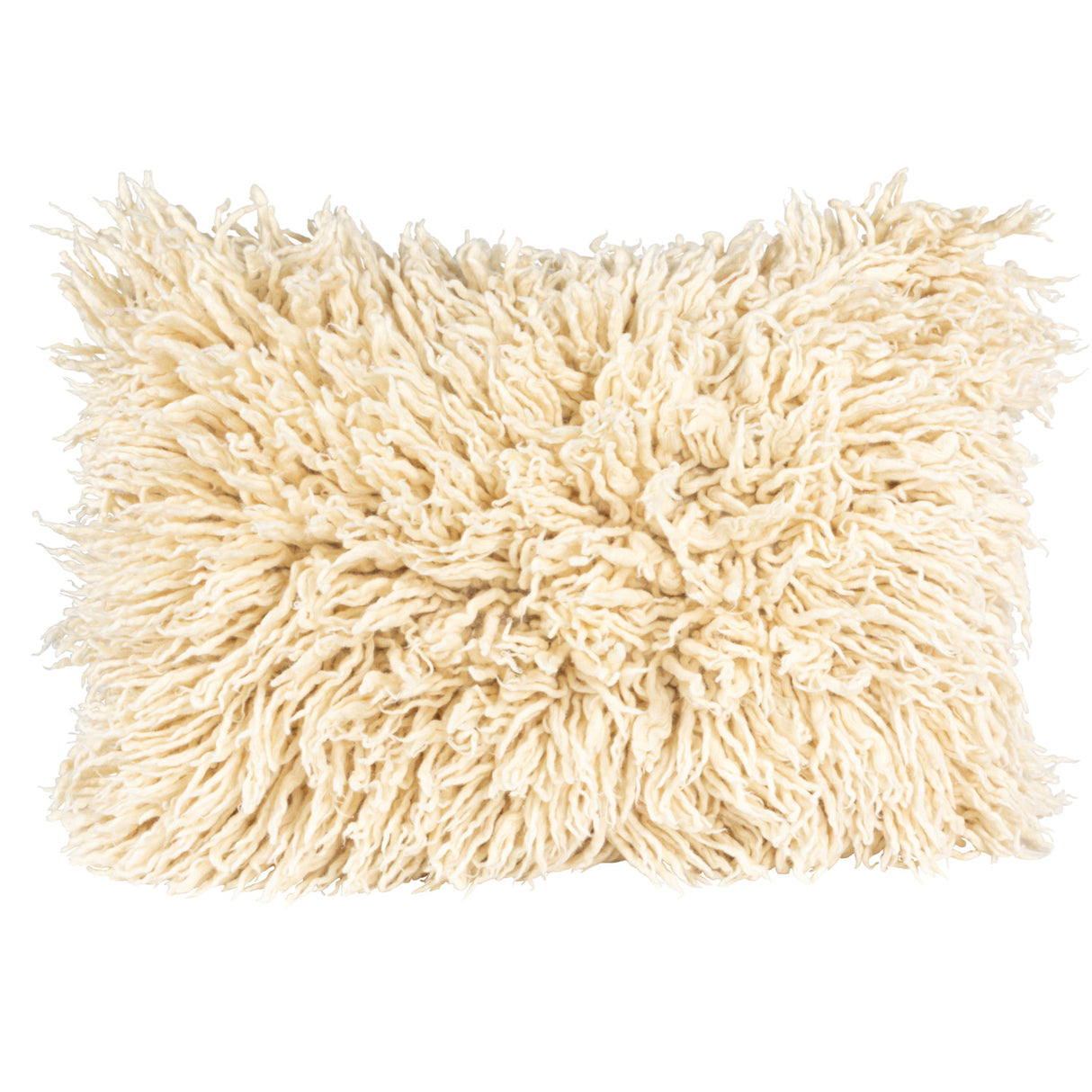 new zealand wool shaggy lumbar pillow by creative co-op