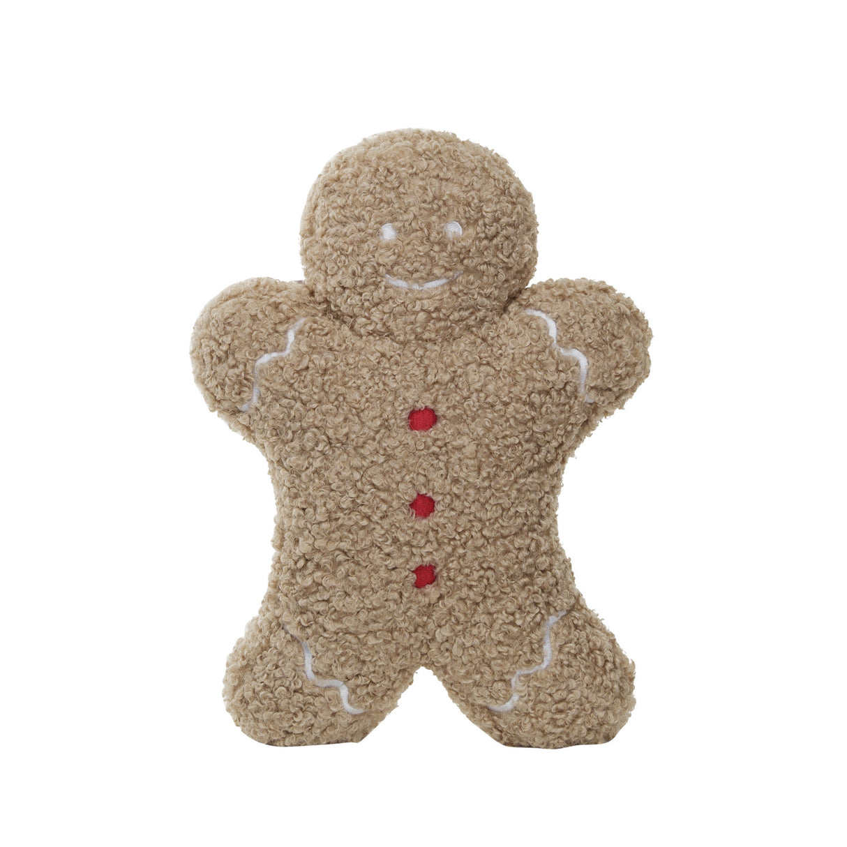 Fabric Bouclé Gingerbread Man Shaped Pillow