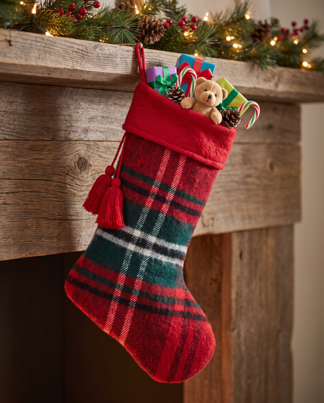 Red Tartan Plaid Christmas Stocking