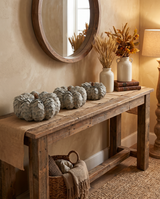 Sage Green Scalloped Wood Chip Pumpkin