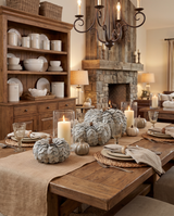 Sage Green Scalloped Wood Chip Pumpkin