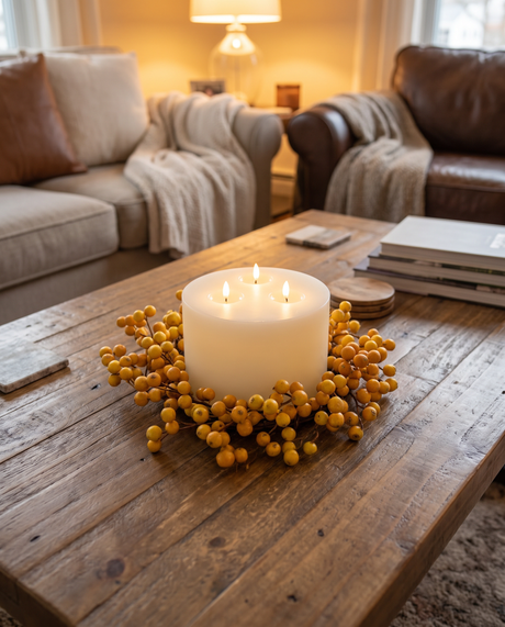 Dark Yellow Berry Fall Candle Ring