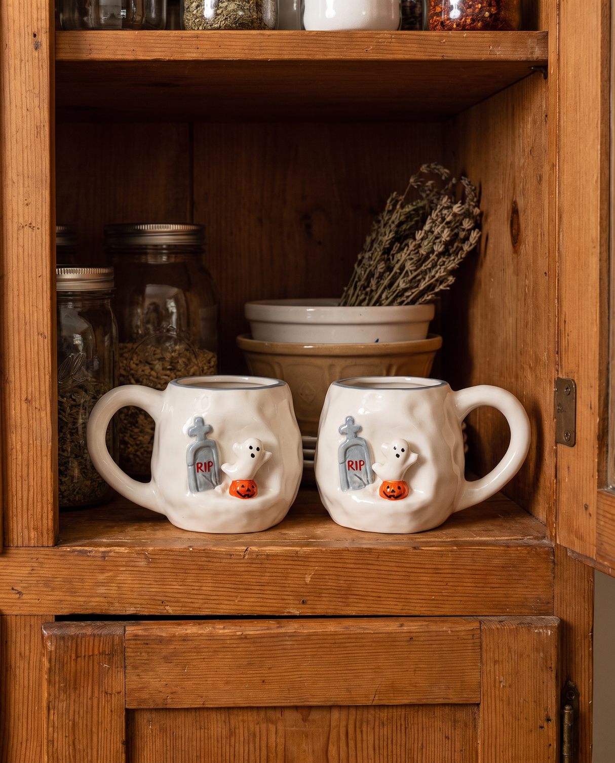 3D Ghost & Tombstone Ceramic Coffee Mug