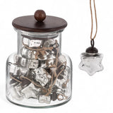 Silver frosted mercury glass star ornament with twine hanger