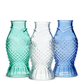 fish shaped glass bud vase coastal style small decorative vase