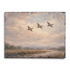soaring ducks wall art rustic framed print nature landscape decor
