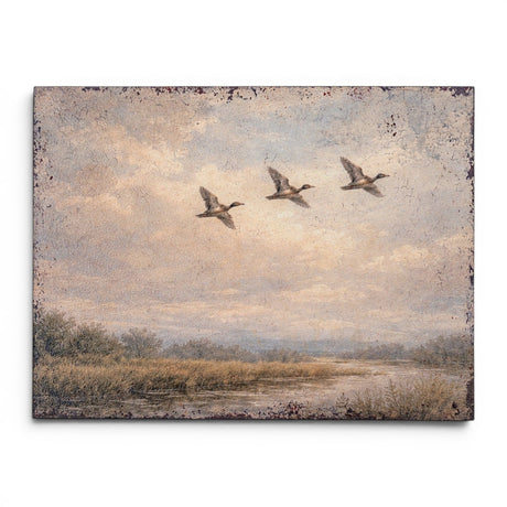 soaring ducks wall art rustic framed print nature landscape decor