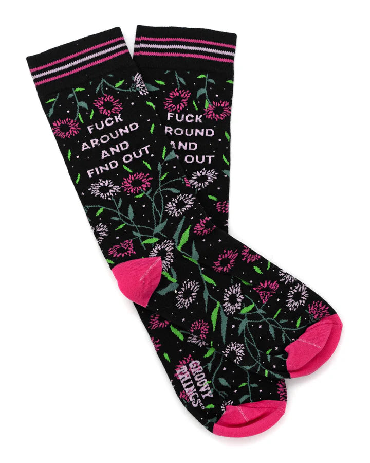 F*ck Around and Find Out Floral Women's Crew Socks