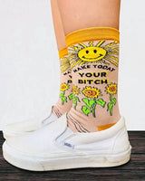 Make Today Your Bitch Sunflower Women's Crew Socks
