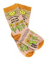 Make Today Your Bitch Sunflower Women's Crew Socks