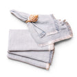Soft blue chambray fringe cloth napkin for coastal and farmhouse table décor