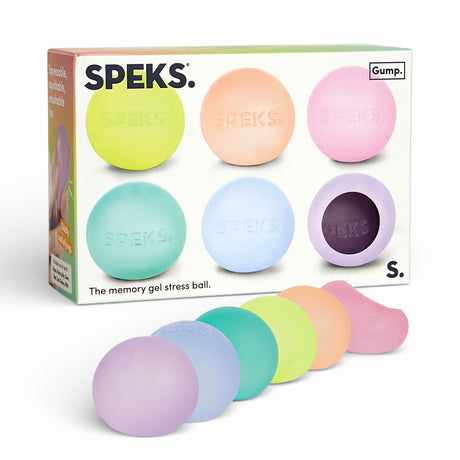 Speks Mini Gump memory gel stress ball 6 pack in assorted pastel colors