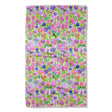 Floral patterned towel with pink, purple, and green flowers geometry tea towel for the kitchen