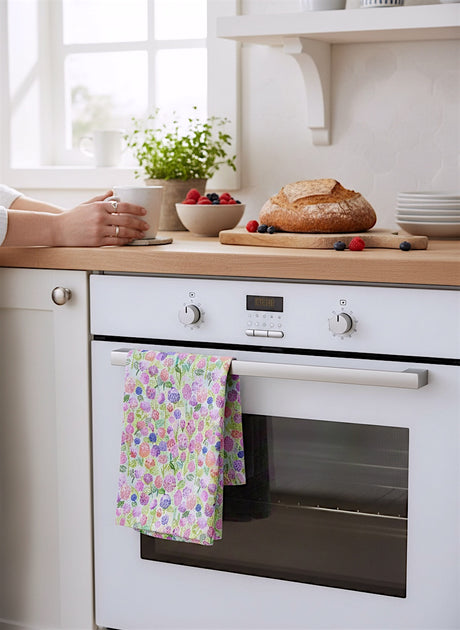 Spring Clovers Geometry Tea Towel