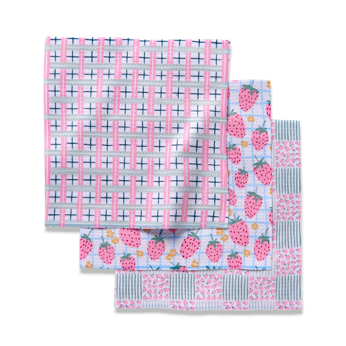 Spring Picnic Day Geometry Dishcloths | 3-Pack