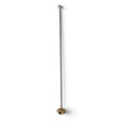 Stainless steel cocktail stirrer with a textured brass bell at one end and a small rounded silver-tone tip at the other.