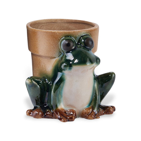 green frog ceramic planter by Creative Co-Op