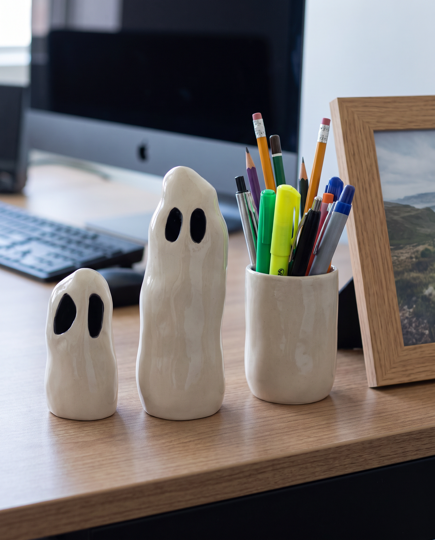 Ceramic Ghost with Cutout Eyes