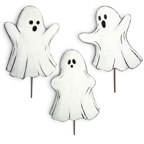 Stop For Candy metal Halloween decoration by The Round Top Collection with candy bucket and easel, hang, or stake display options