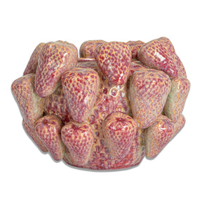 Strawberry ceramic planter vase with 3D fruit detail, 7 inch decorative plant pot