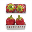 strawberry salt and pepper shakers ceramic berry basket holder cute kitchen decor red green set