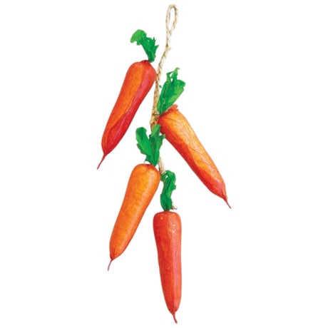 strong of artificial carrots on rope