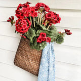Handwoven Rattan Door Basket with Handle