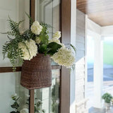 Handwoven Rattan Door Basket with Handle