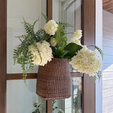 Handwoven Rattan Door Basket with Handle
