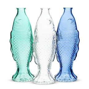 tall fish shaped glass vase coastal style decorative statement vase
