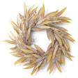 22-inch tan eucalyptus and rosehip wreath with muted golden leaves and natural dried botanical styling