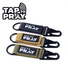 tap to pray bible verse tactical carabiner keychain