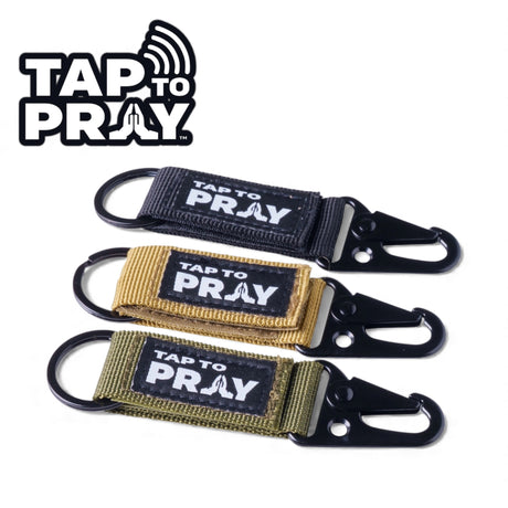 tap to pray bible verse tactical carabiner keychain