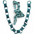 Teal velvet chain link garland, 72 inches long with soft interlocking links