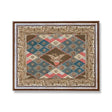 vintage textile state emblems framed wall art americana eagle patchwork design silver gold frame