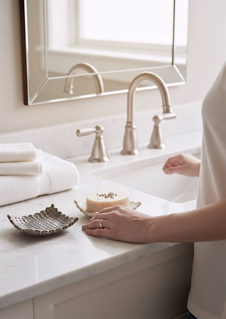 Reactive Glaze Ceramic Debossed Soap Dish