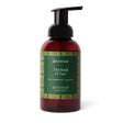 Aromatique The Smell of Tree foaming hand soap in an amber-brown bottle with a black pump and green plaid label, 12 fl oz