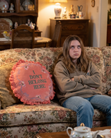 I Don’t Belong Here Round Velvet Throw Pillow