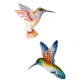  Colorful tin hummingbird magnets in two styles, perfect for decorating magnetic surfaces