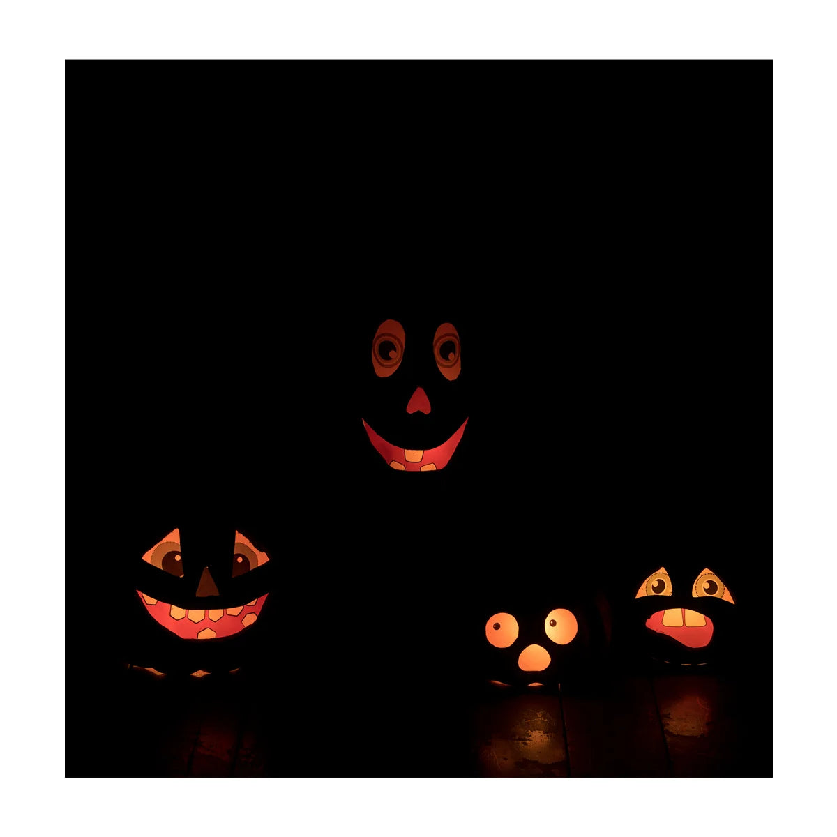 Paper Mache Frightened, Ghostly, & Grouchy Gourds