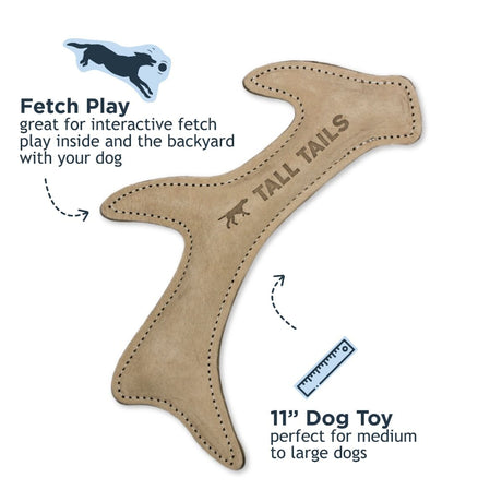Natural Leather Antler Dog Toy